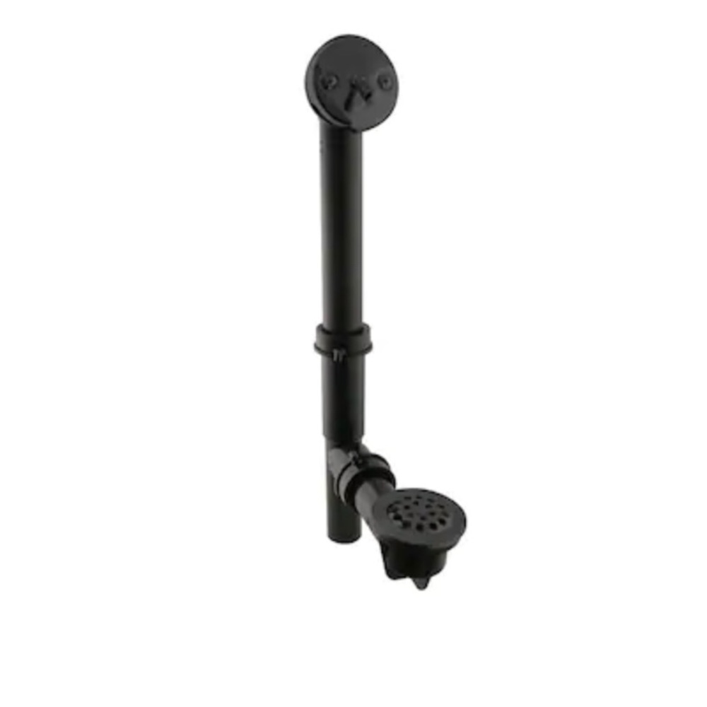 Westbrass 592144-62 Black 1-1/2" Tubular Trip Lever Bath Waste Drain Kit